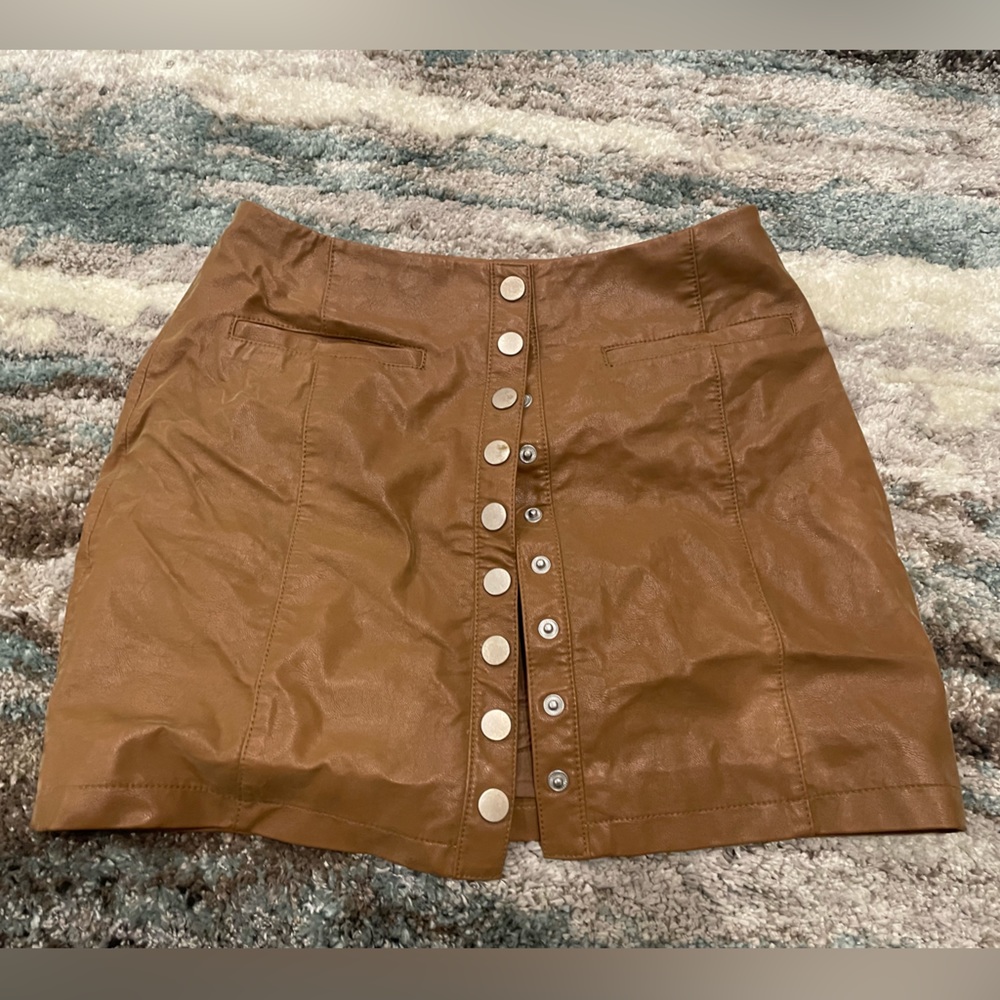 Free people faux leather mini skirt
